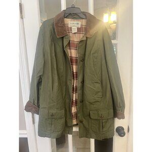 Vintage LL Bean Chore Jacket Mens 3X Lined Barn Coat Green Canvas Faded